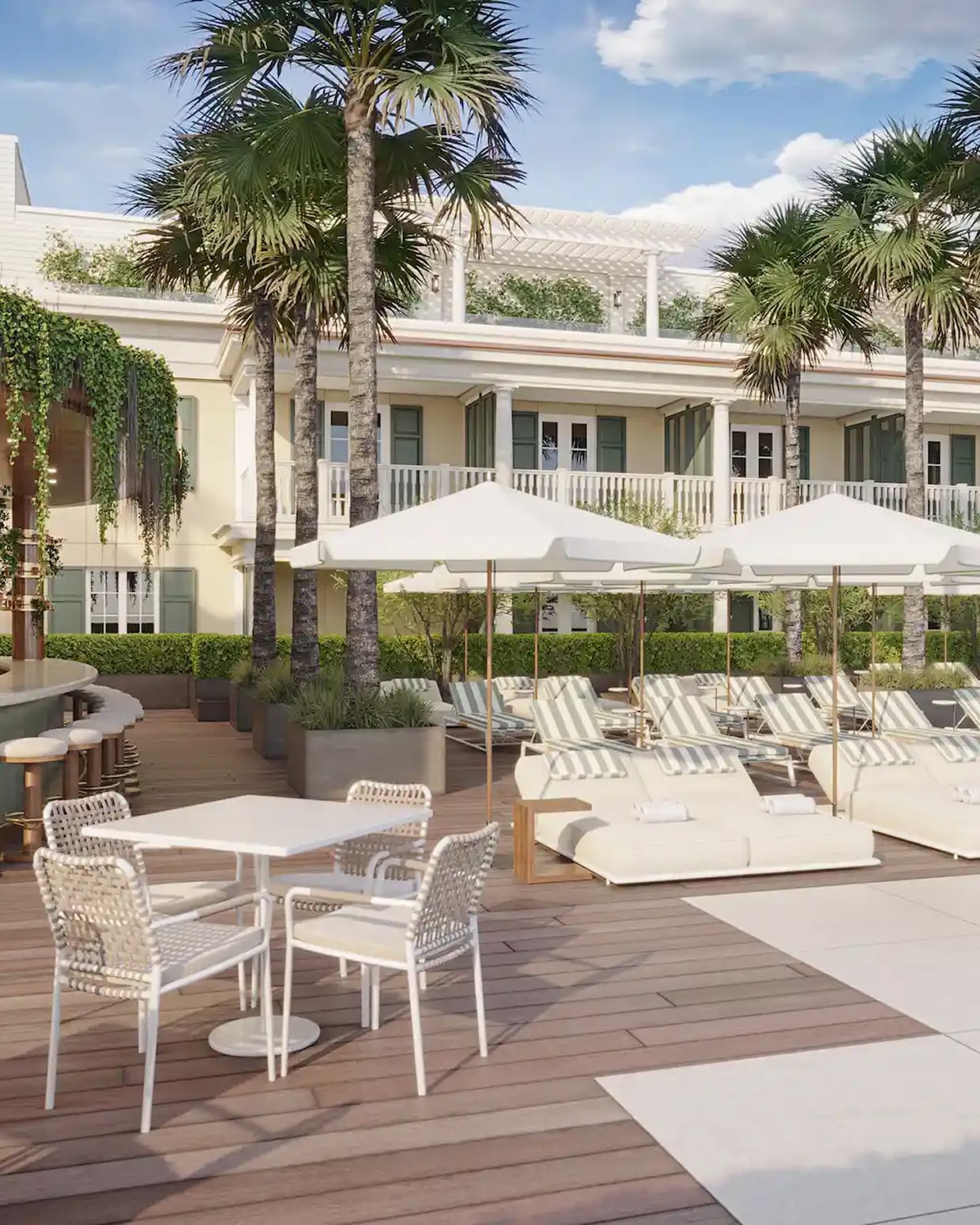 this image depicts an outdoor lounge