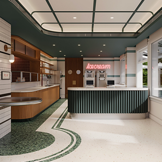 indoor ice cream parlour