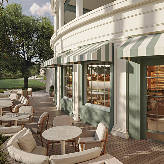 outdoor restaurant with chairs